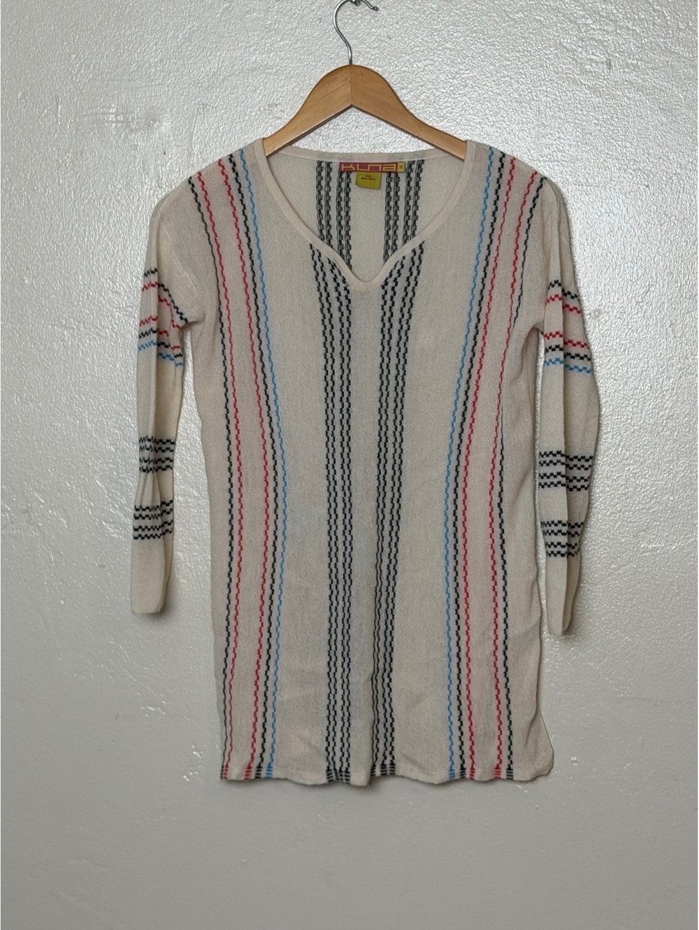 Kuna 100% Baby Alpaca Striped Sweater Dress XS